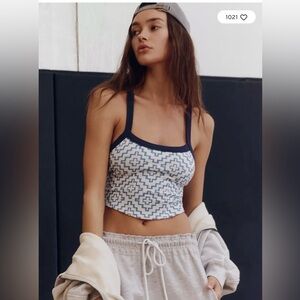 All Clear Jacquard Cami in Midnight Blue